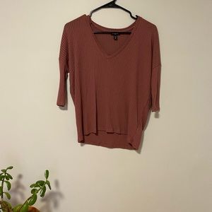Express 3/4 sleeve waffle shirt